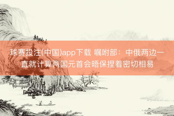 球赛投注(中国)app下载 嘱咐部：中俄两边一直就计算两国元首会晤保捏着密切相易