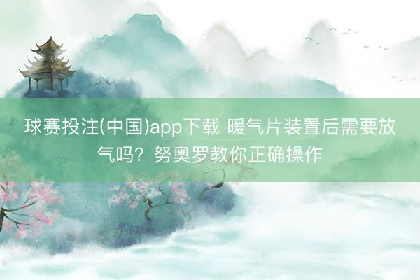 球赛投注(中国)app下载 暖气片装置后需要放气吗?努奥罗教你正确操作