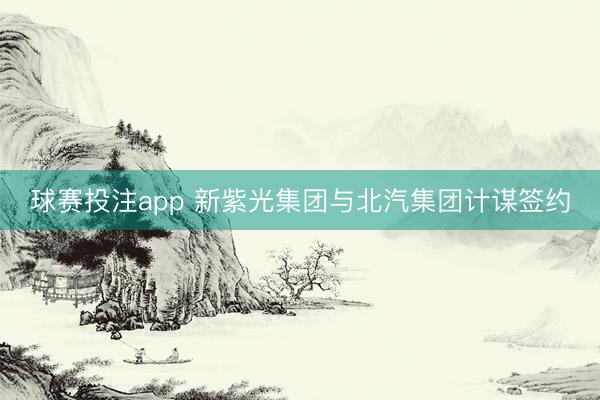 球赛投注app 新紫光集团与北汽集团计谋签约