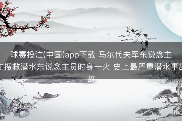 球赛投注(中国)app下载 马尔代夫军东说念主在搜救潜水东说念主员时身一火 史上最严重潜水事故
