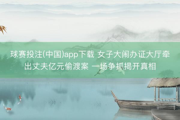 球赛投注(中国)app下载 女子大闹办证大厅牵出丈夫亿元偷渡案 一场争抓揭开真相