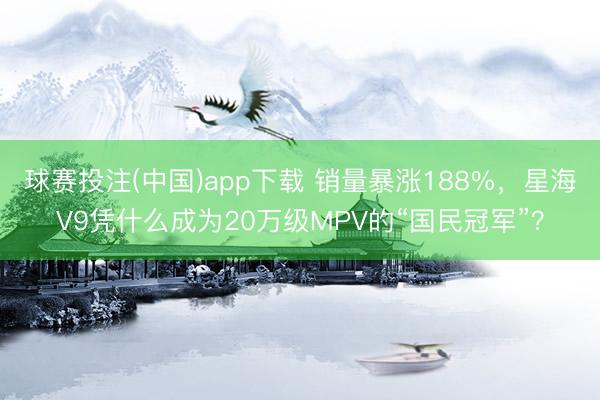 球赛投注(中国)app下载 销量暴涨188%，星海V9凭什么成为20万级MPV的“国民冠军”？