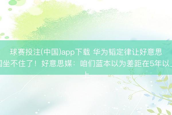 球赛投注(中国)app下载 华为韬定律让好意思国坐不住了！好意思媒：咱们蓝本以为差距在5年以上