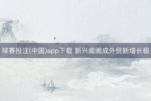 球赛投注(中国)app下载 新兴阛阓成外贸新增长极