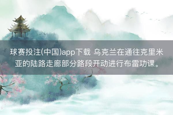 球赛投注(中国)app下载 乌克兰在通往克里米亚的陆路走廊部分路段开动进行布雷功课。
