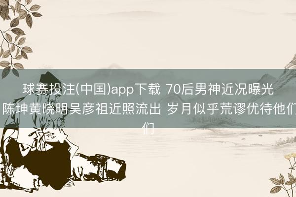 球赛投注(中国)app下载 70后男神近况曝光 陈坤黄晓明吴彦祖近照流出 岁月似乎荒谬优待他们