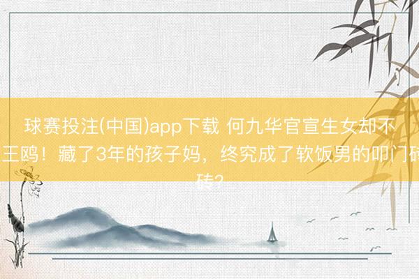 球赛投注(中国)app下载 何九华官宣生女却不提王鸥！藏了3年的孩子妈，终究成了软饭男的叩门砖？