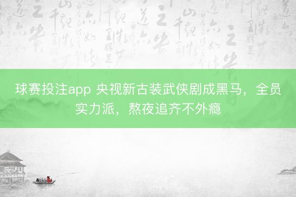 球赛投注app 央视新古装武侠剧成黑马，全员实力派，熬夜追齐不外瘾