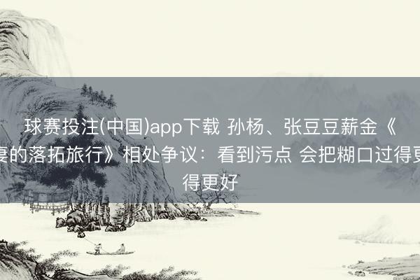 球赛投注(中国)app下载 孙杨、张豆豆薪金《爱妻的落拓旅行》相处争议：看到污点 会把糊口过得更好
